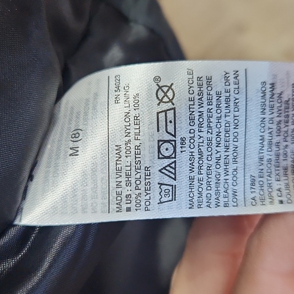 Old Navy Kids black/grey puffer Jacket, sz M8, NWOT - Picture 7 of 7